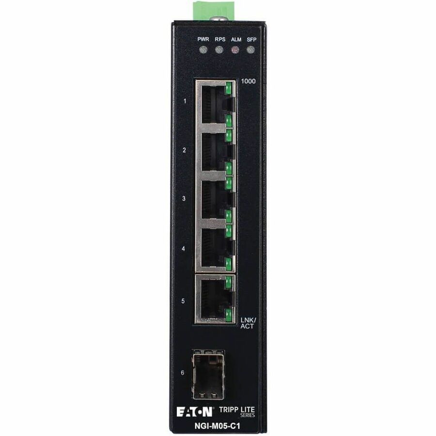 Tripp Lite 5-Port Managed Industrial Gigabit Ethernet Switch - 10/100/1000 Mbps, GbE SFP Slot, -40&deg; to 75&deg;C, DIN Mount - 5 Ports - Manageable - Gigabit Ethernet - 10/100/1000Base-T, 100Base-FX...  - NGI-M05-C1 - eCommerce Business Prime