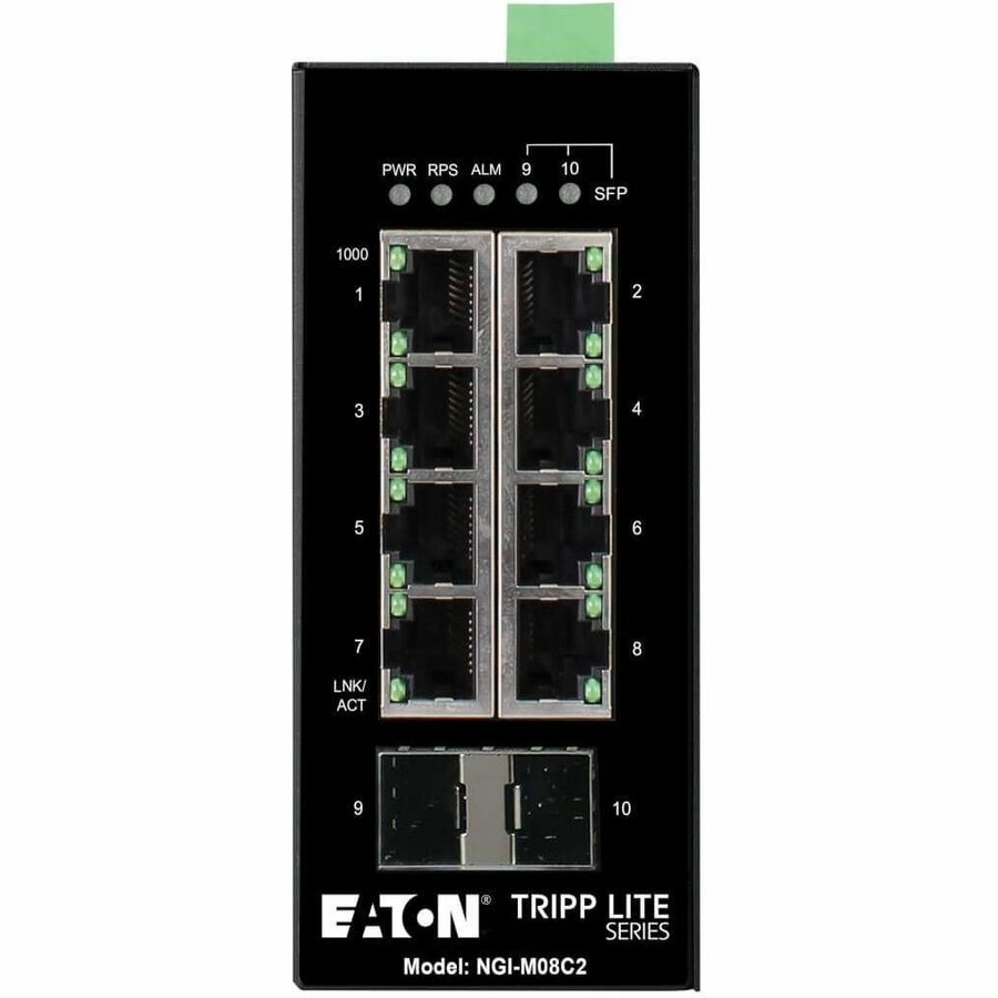 Tripp Lite 8-Port Managed Industrial Gigabit Ethernet Switch - 10/100/1000 Mbps, 2 GbE SFP Slots, -40&deg; to 75&deg;C, DIN Mount - 8 Ports - Manageable - Gigabit Ethernet - 10/100/1000Base-T, 100Base...  - NGI-M08C2 - eCommerce Business Prime
