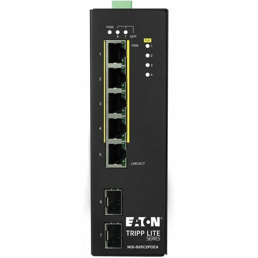 Tripp Lite 5-Port Lite Managed Industrial Gigabit Ethernet Switch - 10/100/1000 Mbps, PoE+ 30W, 2 GbE SFP Slots, -10&deg; to 60&deg;C, DIN Mount - 5 Ports - Manageable - Gigabit Ethernet - 10/100/1000...  - NGI-S05C2POE4 - eCommerce Business Prime