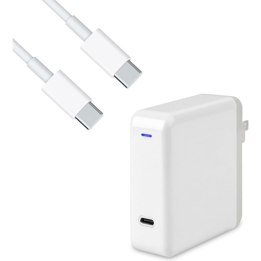 4XEM Charging Kit Compatible for MacBook Pro - White 96W USB-C Wall-mounted charger with 6FT/2M USB-C to USB-C Cable M/M USB 3.1 Gen 2 10Gbps - 4XMBOOKPROKIT96 - eCommerce Business Prime