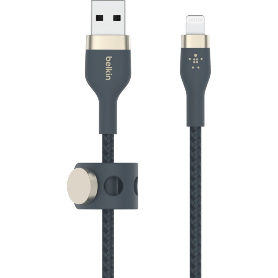 Belkin BOOST&uarr;CHARGE PRO Flex USB-A Cable to Lightning Connector - 6.56 ft Lightning/USB Data Transfer Cable for iPhone, iPad, iPad Air, iPad Pro, iPad mini - First End: 1 x USB Type A - Male - Se...  - CAA010BT2MBL - eCommerce Business Prime