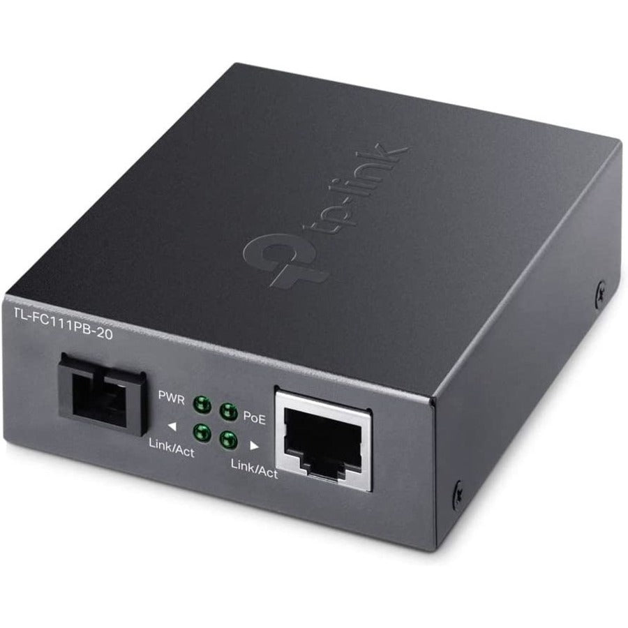 TP-Link TL-FC111PB-20 - 10/100 Mbps WDM SFP to RJ45 Fiber to Ethernet Media Converter with 1-Port PoE - 10/100 Mbps RJ45 Port to 100Base-FX Single-Mode Fiber - Extend Fiber Distance Up to 20 km - TL-FC111PB-20 - eCommerce Business Prime