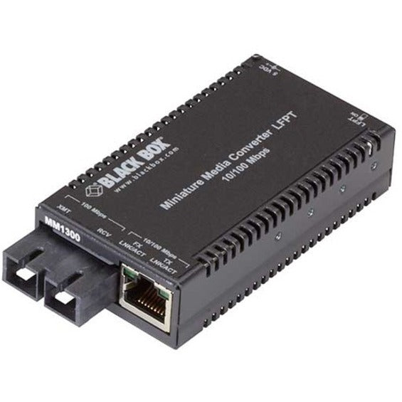 Black Box MultiPower Miniature Transceiver/Media Converter - 1 x Network (RJ-45) - 2 x SC Ports - DuplexSC Port - USB - Multi-mode - Fast Ethernet - 100Base-T, 100Base-X - Rack-mountable, Standalone, DIN Rail Mountable - TAA Compliant - eCommerce Business Prime