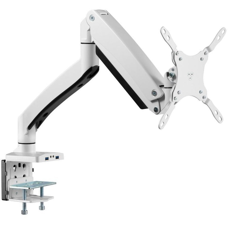 Single Monitor Gas Spring Aluminum Desk Monitor Arm with USB and Audio Ports - 17" to 49" - Single Monitor Heavy Duty Gas Spring Aluminum Desk Monitor Arm with USB and Audio Ports - 17" to 49"; VESA 7 - CE-MT3H11-S1 - eCommerce Business Prime