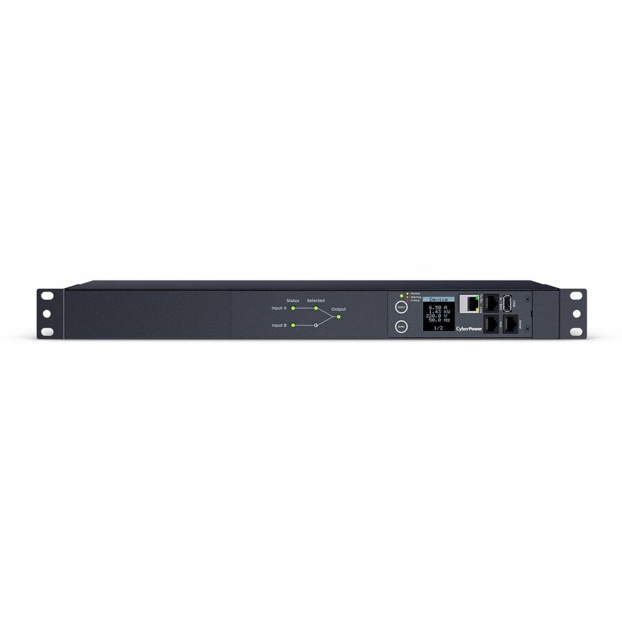 CyberPower Switched ATS PDU PDU44004 12-Outlets PDU - Switched - IEC 60320 C14 - 12 x IEC 60320 C13 - 230 V AC - Network (RJ-45) - 1U - Horizontal - Rack-mountable - eCommerce Business Prime