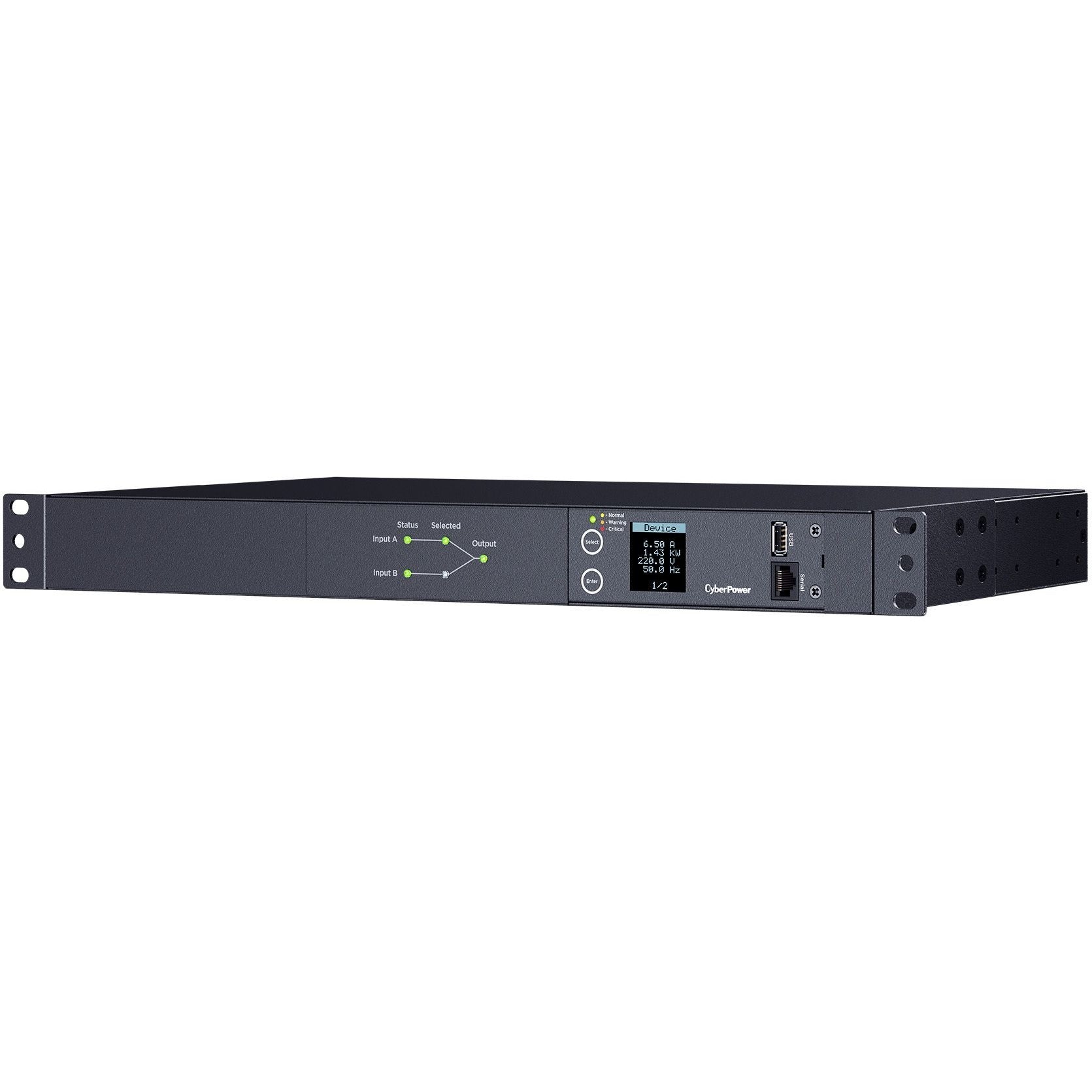 CyberPower Switched ATS PDU PDU24005 10-Outlets PDU - Metered - IEC 60320 C20 - 8 x IEC 60320 C13, 2 x IEC 60320 C19 - 230 V AC - 1U - Horizontal - Rack-mountable - PDU24005 - eCommerce Business Prime