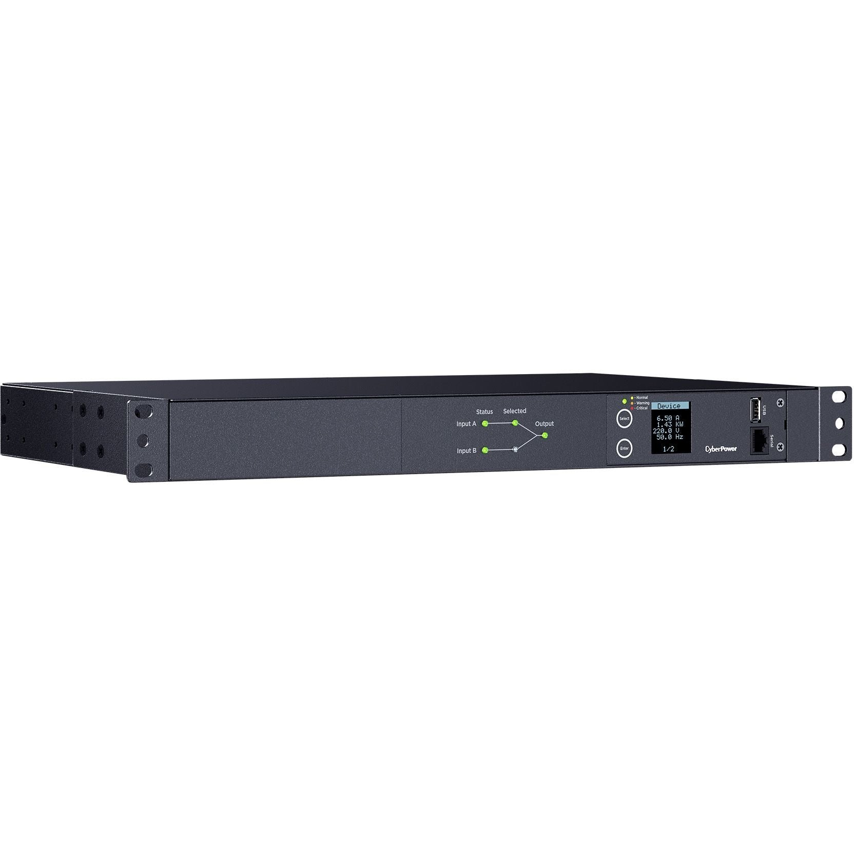CyberPower Switched ATS PDU PDU24005 10-Outlets PDU - Metered - IEC 60320 C20 - 8 x IEC 60320 C13, 2 x IEC 60320 C19 - 230 V AC - 1U - Horizontal - Rack-mountable - PDU24005 - eCommerce Business Prime
