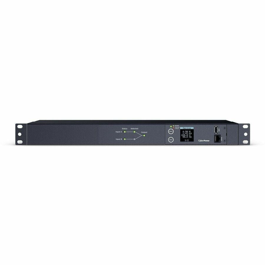 CyberPower Switched ATS PDU PDU24005 10-Outlets PDU - Metered - IEC 60320 C20 - 8 x IEC 60320 C13, 2 x IEC 60320 C19 - 230 V AC - 1U - Horizontal - Rack-mountable - PDU24005 - eCommerce Business Prime