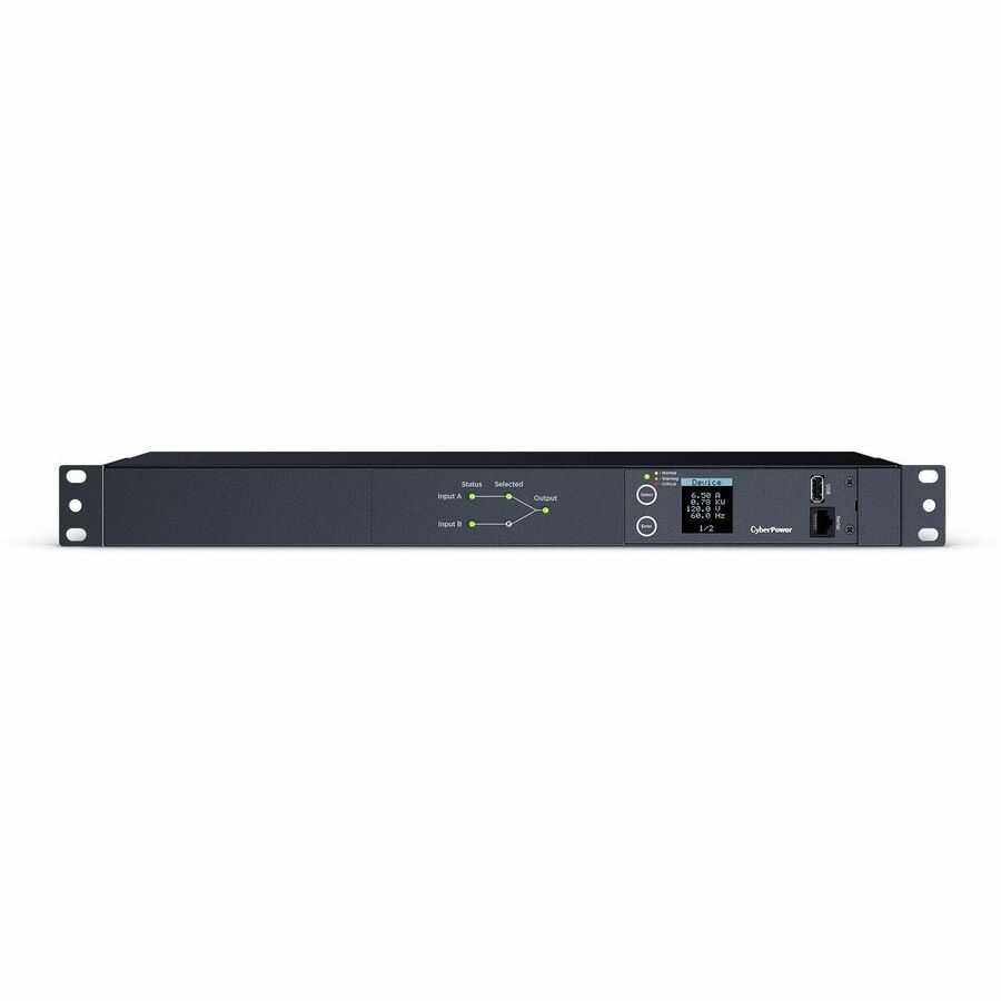 CyberPower Switched ATS PDU PDU24005 10-Outlets PDU - Metered - NEMA L5-20P - 10 x NEMA 5-20R - 120 V AC - 1U - Horizontal - Rack-mountable - PDU24002 - eCommerce Business Prime