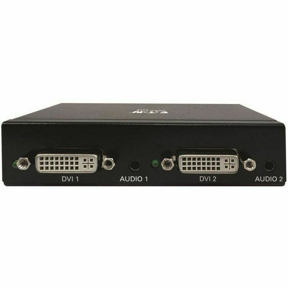 Tripp Lite 2-Port DVI Splitter with Audio and Signal Booster, Single-Link 1080p @ 60 Hz (DVI-D F/2xF), International Plug Adapters, TAA - 1920 x 1200 - 80 ft Maximum Operating Distance - Audio Line In - B116-002A-INT - eCommerce Business Prime