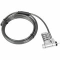 Targus DEFCON Ultimate Universal Resettable Combination Cable Lock - Resettable - 4-digit - Silver - Galvanized Steel - 6.50 ft - For Monitor, Notebook, Docking Station, IP Phone - ASP96RGL - eCommerce Business Prime