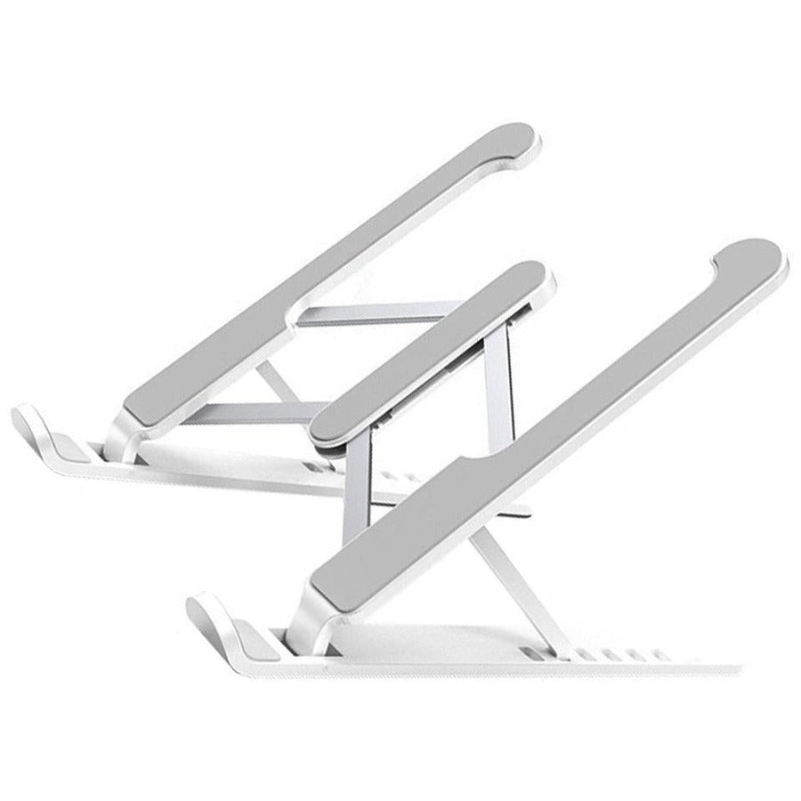 4XEM Adjustable Laptop Metal Stand - Wide - 5.9" Height x 8" Width - Metal, Zinc Alloy, Silicone - Silver - eCommerce Business Prime