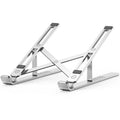 4XEM Two Prong Adjustable Laptop Metal Stand - 4.6" Height x 6.2" Width - Metal, Aluminum Alloy, Silicone - Silver - eCommerce Business Prime
