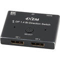 4XEM 8K DisplayPort Bi-Directional Switch - 1 Pack - 3 x DisplayPort 1.4 Digital Audio/Video - Female - 1 x Micro USB - Female - 7680 x 4320 Supported - Black - eCommerce Business Prime