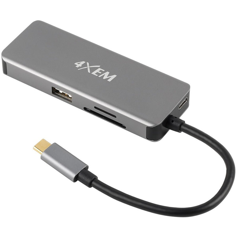 4XEM Docking Station - for Notebook - Memory Card Reader - SD, microSD, microSD (TransFlash) - 60 W - USB 3.1 (Gen 1) Type C - 1 Displays Supported - 4K - 3840 x 2160 - 1 x USB 2.0 - 3 x USB 3.0 - 3 x - 4XHB01 - eCommerce Business Prime