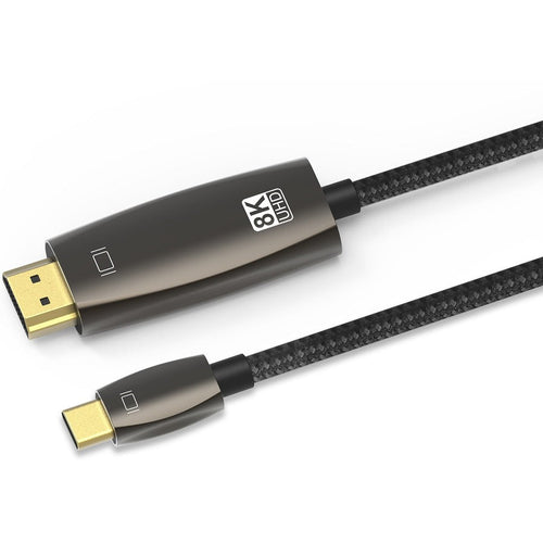 4XEM 8K/4K 1M USB-C to HDMI Cable - 3.28 ft HDMI/USB-C A/V Cable for Audio/Video Device, MacBook, Chromebook, Mobile Phone, Gaming Console, Notebook, Home Theater System - First End: 1 x HDMI 2.1 Digi - 4XTPC023B1M - eCommerce Business Prime