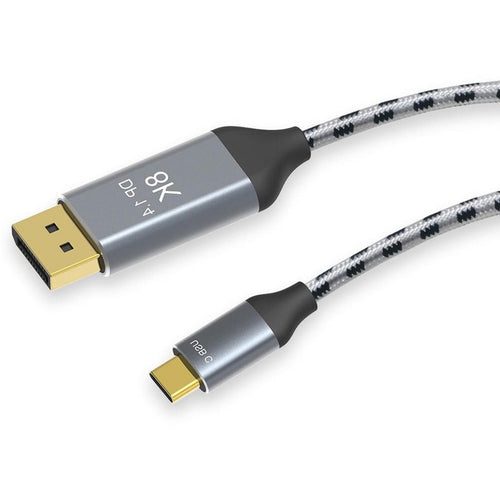 4XEM 8K/4K 1M USB-C to DisplayPort Braided Cable - 3.28 ft DisplayPort/USB-C A/V Cable for Audio/Video Device, Display Screen, Chromebook, Mobile Phone, Gaming Console, Notebook, Home Theater System - - 4XTPC027B1M - eCommerce Business Prime