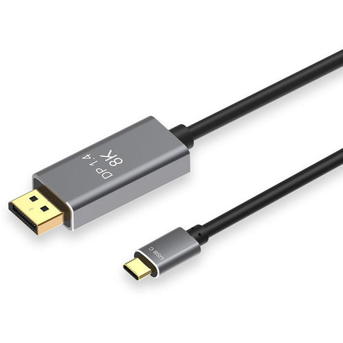 4XEM 8K/4K 1M USB-C to DisplayPort Cable - 3.28 ft DisplayPort/USB-C A/V Cable for Audio/Video Device, Display Screen, Chromebook, Mobile Phone, Gaming Console, Notebook, Home Theater System - First E - 4XTPC028B1M - eCommerce Business Prime