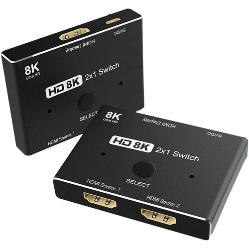4XEM 2x1 8K 2-in 1-out HDMI Switch - 7680 x 4320 - 8K - 2 x 1 - Display, Home Theater System - 1 x HDMI Out - eCommerce Business Prime