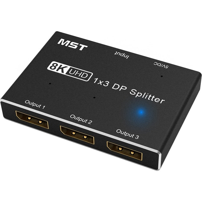 4XEM 1x3 3-Port 8K/4K DisplayPort Splitter Hub - 7680 x 4320 - DisplayPort - USB - Aluminum - eCommerce Business Prime