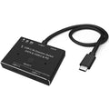 4XEM USB-C Bi-Directional Switch with 100W Charge Capacity - 1 Pack - 1 x USB Type C - Male, Micro USB - 2 x USB Type C - Female - 7680 x 4320 Supported - Black - eCommerce Business Prime