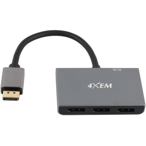 4XEM 3-Port DisplayPort to DisplayPort Multi-Monitor Hub - 2.48 ft DisplayPort/Micro-USB A/V Cable for Monitor, PlayStation, Home Theater System, Display Screen, Audio/Video Device - First End: 1 x Di - 4XMST02 - eCommerce Business Prime