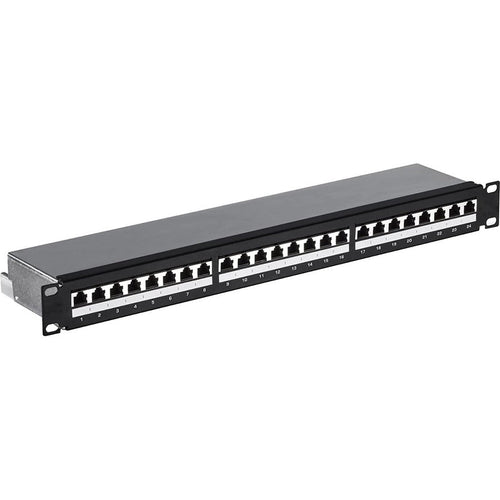 4XEM CAT6A 24-Port Patch Panel - 24 Port(s) - 24 x RJ-45 - 1U High - Black - 19" Wide - Rack-mountable - eCommerce Business Prime