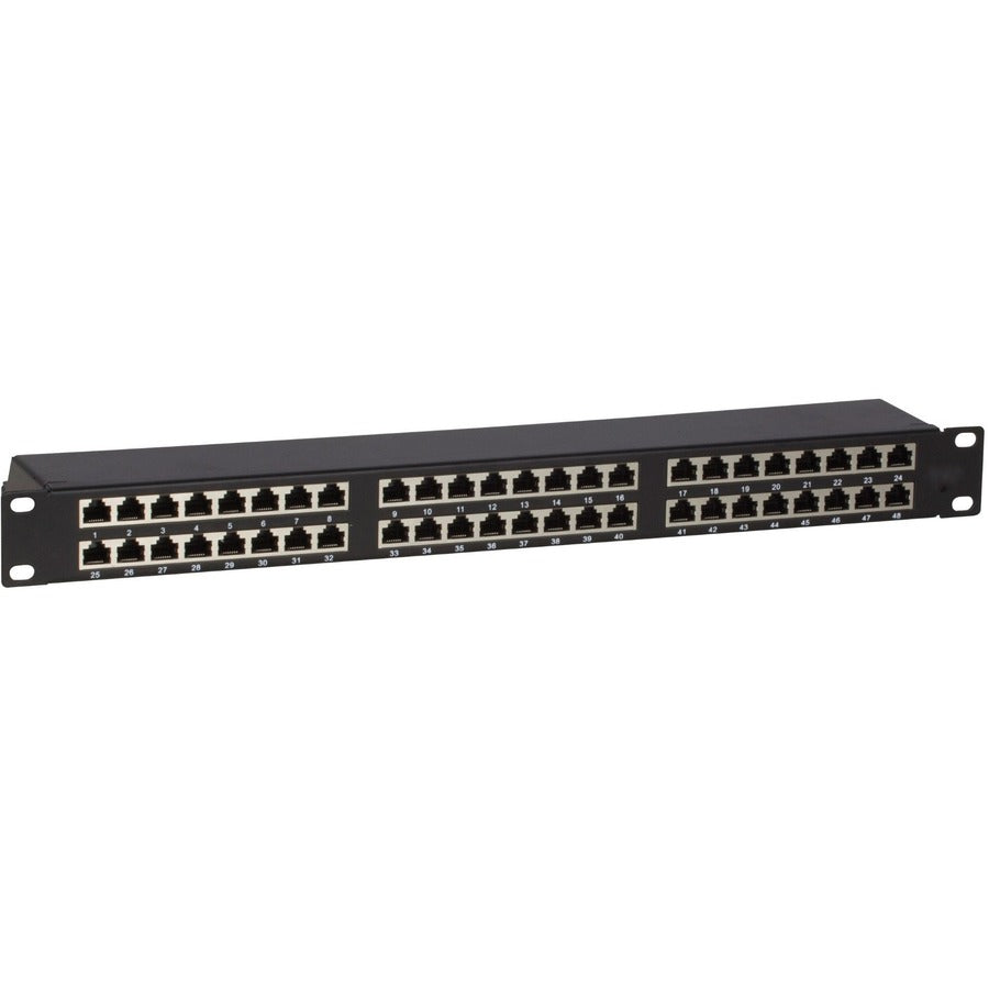4XEM 48 Port Cat 6A Patch Panel - 48 Port(s) - 48 x RJ-45 - 2U High - Black - 19" Wide - Rack-mountable - eCommerce Business Prime