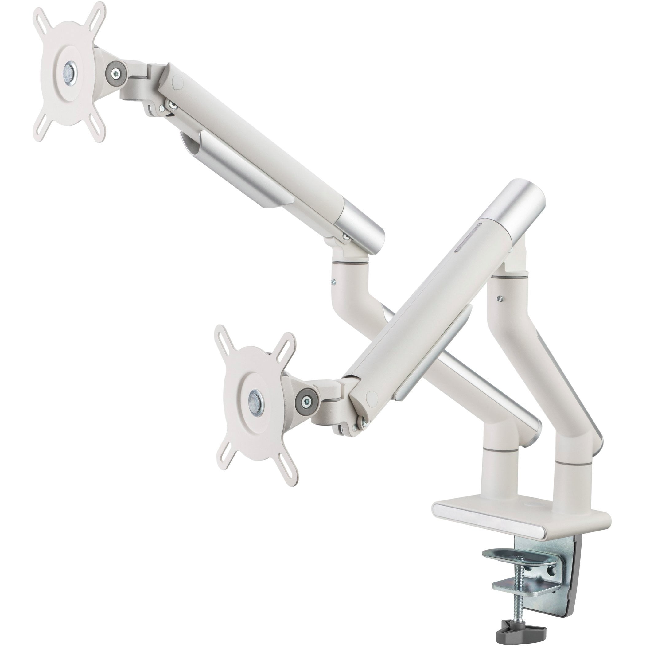 Amer Mounts HYDRA2A Desk Mount for Display Screen, Curved Screen Display, Monitor - Space Gray, Textured White - 2 Display(s) Supported - 17" to 32" Screen Support - 39.68 lb Load Capacity - 75 x 75, 100 x 100 VESA Standard - eCommerce Business Prime