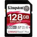 Kingston Canvas React Plus 128 GB Class 10/UHS-II (U3) V90 SDXC - 300 MB/s Read - 260 MB/s Write - Lifetime Warranty - eCommerce Business Prime