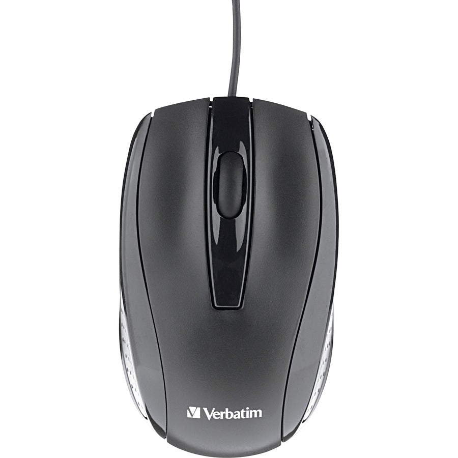 Verbatim Corded Optical Mouse - Black - Optical - Cable - Black - Scroll Wheel - eCommerce Business Prime