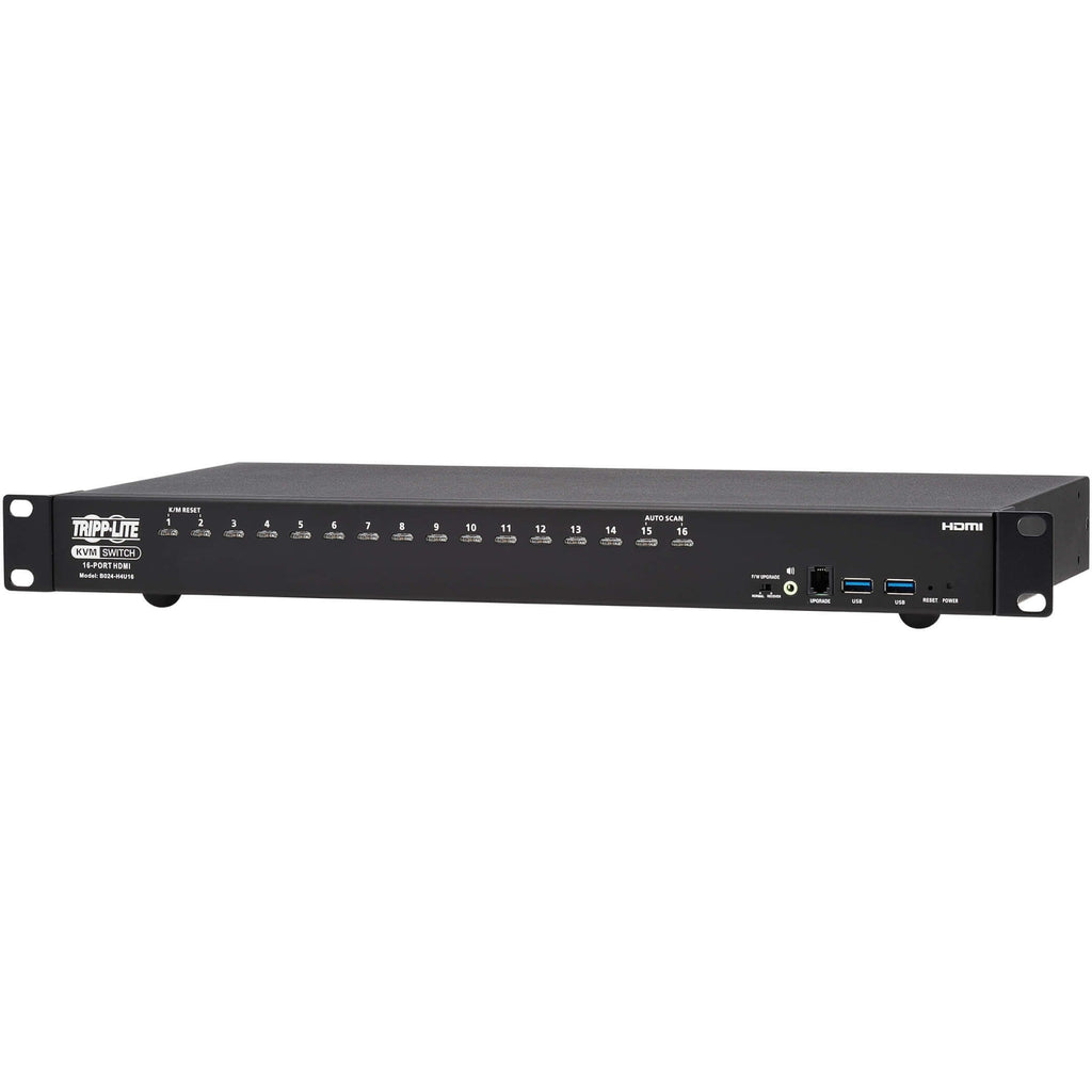 Tripp Lite 16-Port 4K HDMI/USB KVM Switch - 4K 60 Hz Video/Audio, USB Peripheral Sharing, 1U Rack-Mount - 16 Computer(s) - 1 Local User(s) - 4096 x 2160 - 50 Hz, 60 Hz - 20 x USB - 17 x HDMI - Rack-mountable, Desktop - 1U - TAA Compliant - eCommerce Business Prime