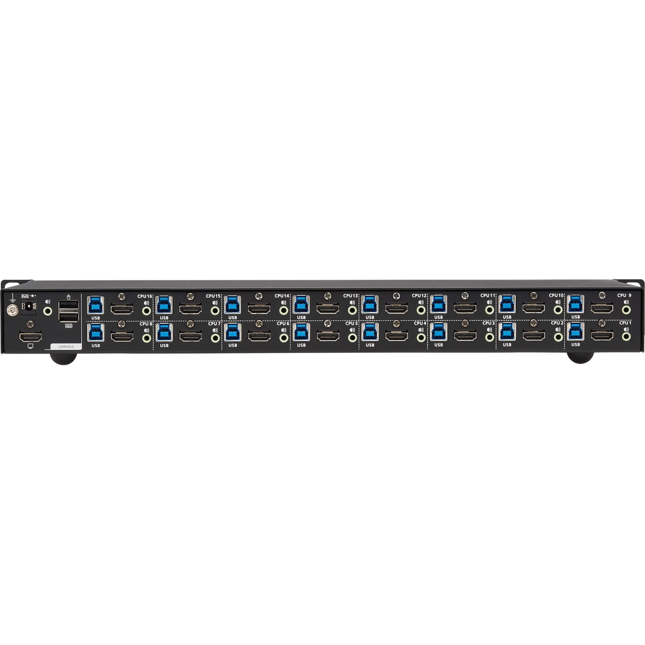 Tripp Lite 16-Port 4K HDMI/USB KVM Switch - 4K 60 Hz Video/Audio, USB Peripheral Sharing, 1U Rack-Mount - 16 Computer(s) - 1 Local User(s) - 4096 x 2160 - 50 Hz, 60 Hz - 20 x USB - 17 x HDMI - Rack-mountable, Desktop - 1U - TAA Compliant - eCommerce Business Prime