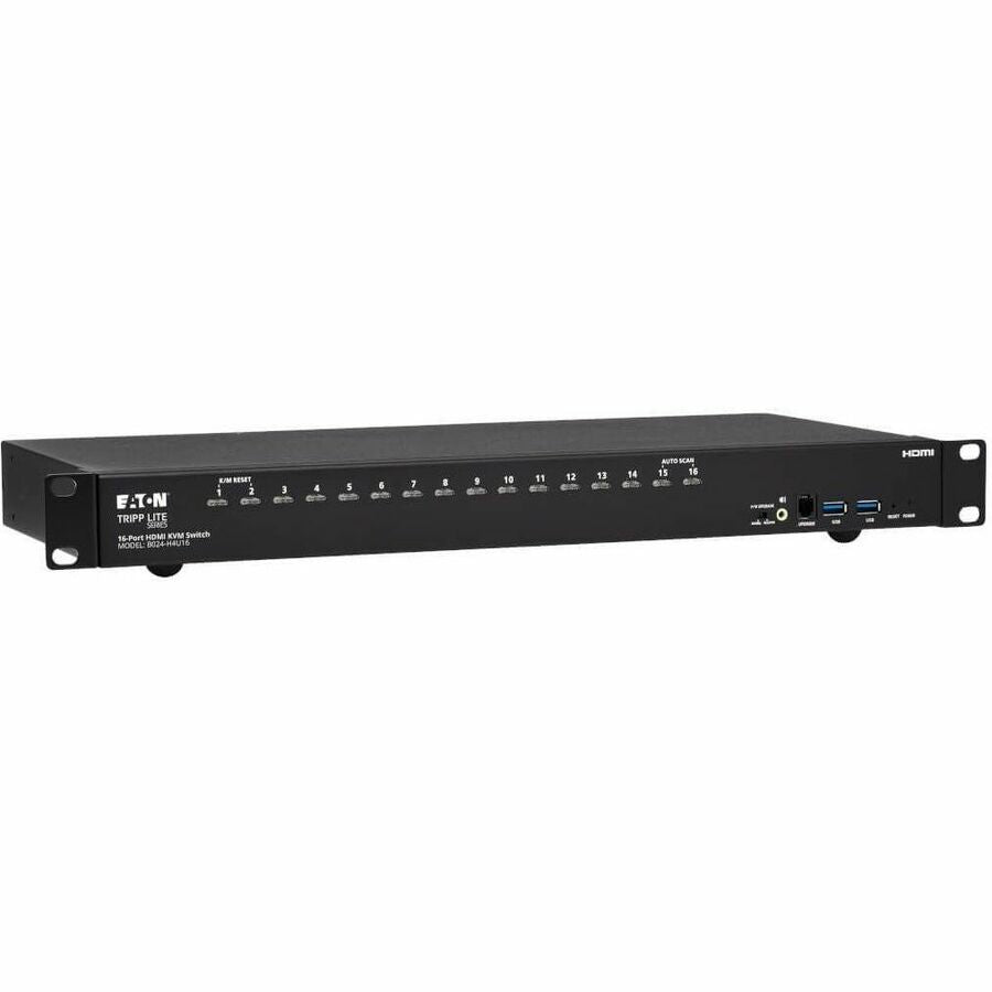 Tripp Lite 16-Port 4K HDMI/USB KVM Switch - 4K 60 Hz Video/Audio, USB Peripheral Sharing, 1U Rack-Mount - 16 Computer(s) - 1 Local User(s) - 4096 x 2160 - 50 Hz, 60 Hz - 20 x USB - 17 x HDMI - Rack-mountable, Desktop - 1U - TAA Compliant - eCommerce Business Prime