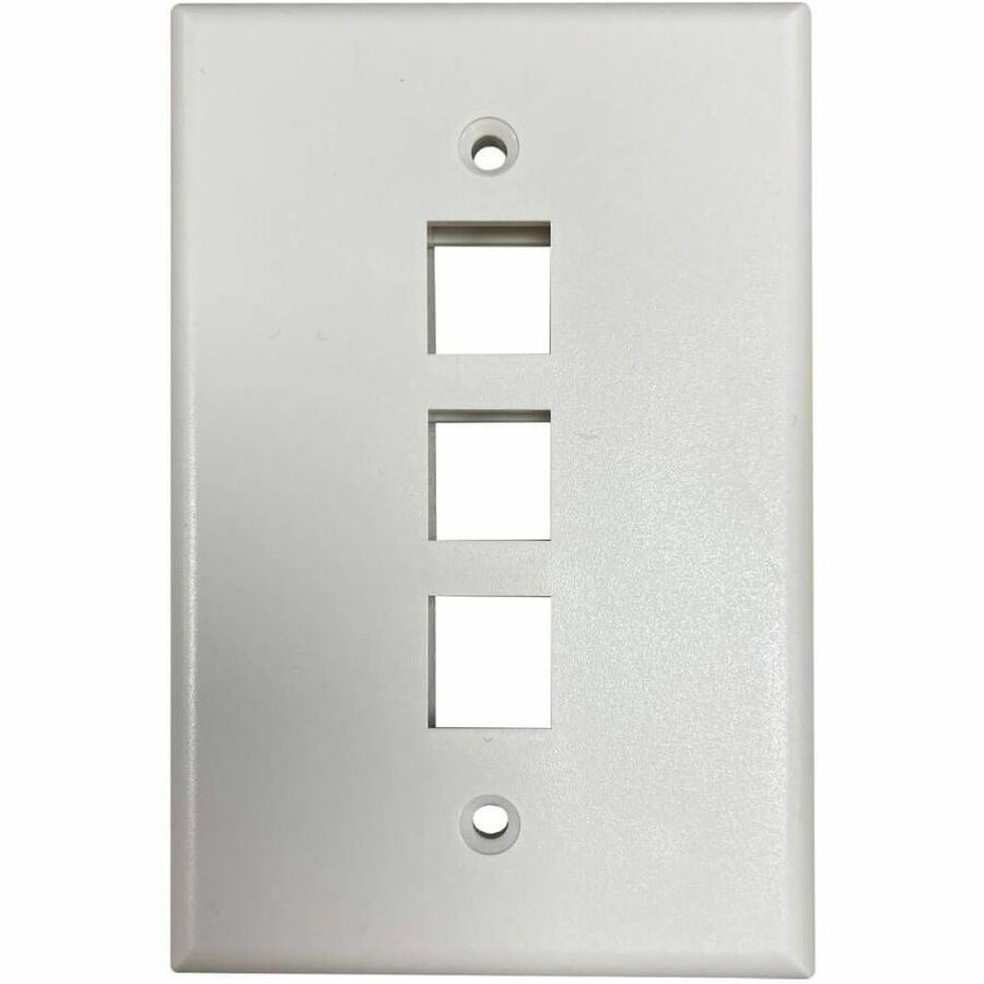 Tripp Lite Safe-IT 3-Port Single-Gang Keystone Wall Plate, Antibacterial, Ivory Matte, TAA - 3 x Total Number of Socket(s) - 1-gang - Ivory - Acrylonitrile Butadiene Styrene (ABS), High Impact Plastic - TAA Compliant - eCommerce Business Prime