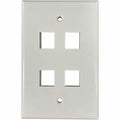 Tripp Lite Safe-IT 4-Port Single-Gang Keystone Wall Plate, Antibacterial, Ivory Gloss, TAA - 4 x Total Number of Socket(s) - 1-gang - Ivory - Acrylonitrile Butadiene Styrene (ABS), High Impact Plastic - TAA Compliant - eCommerce Business Prime