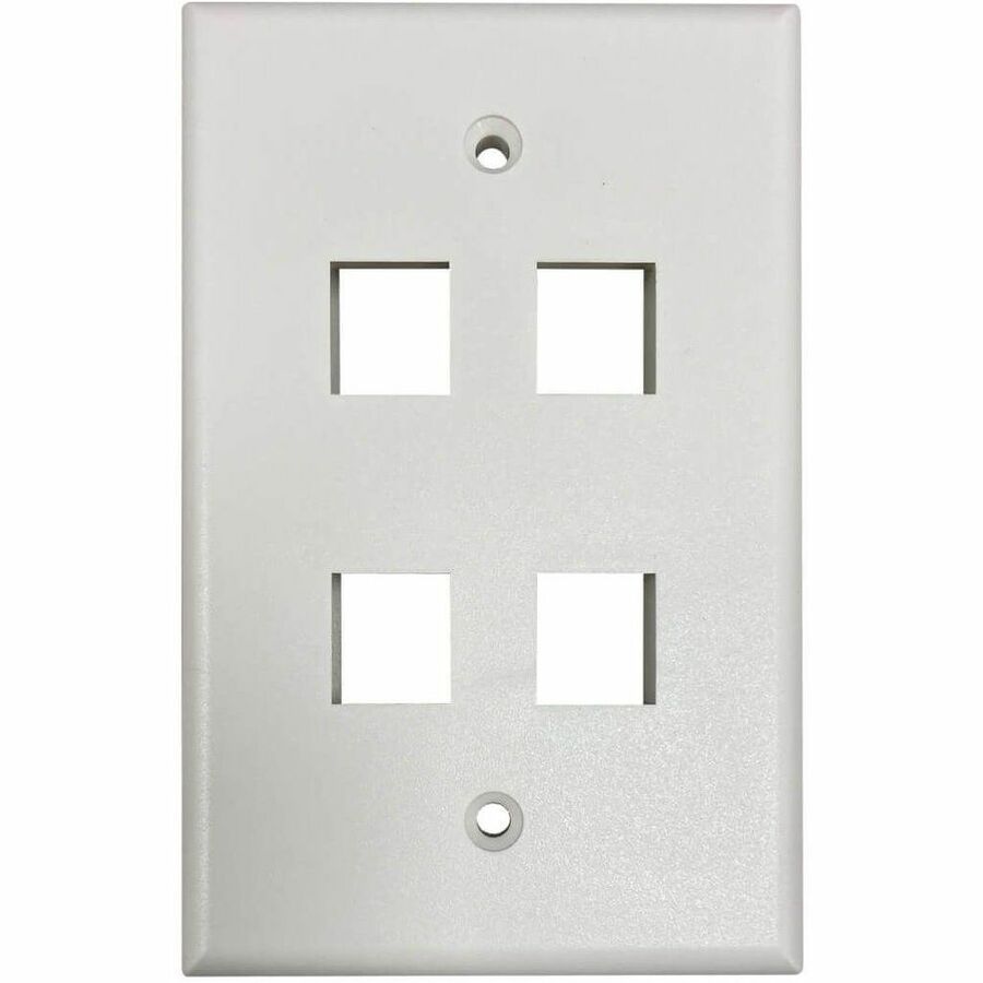 Tripp Lite Safe-IT 4-Port Single-Gang Keystone Wall Plate, Antibacterial, Ivory Matte, TAA - 4 x Total Number of Socket(s) - 1-gang - Ivory - Acrylonitrile Butadiene Styrene (ABS), High Impact Plastic - TAA Compliant - eCommerce Business Prime