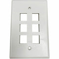 Tripp Lite Safe-IT 6-Port Single-Gang Keystone Wall Plate, Antibacterial, Ivory Matte, TAA - 6 x Total Number of Socket(s) - 1-gang - Ivory - Acrylonitrile Butadiene Styrene (ABS), High Impact Plastic - TAA Compliant - eCommerce Business Prime