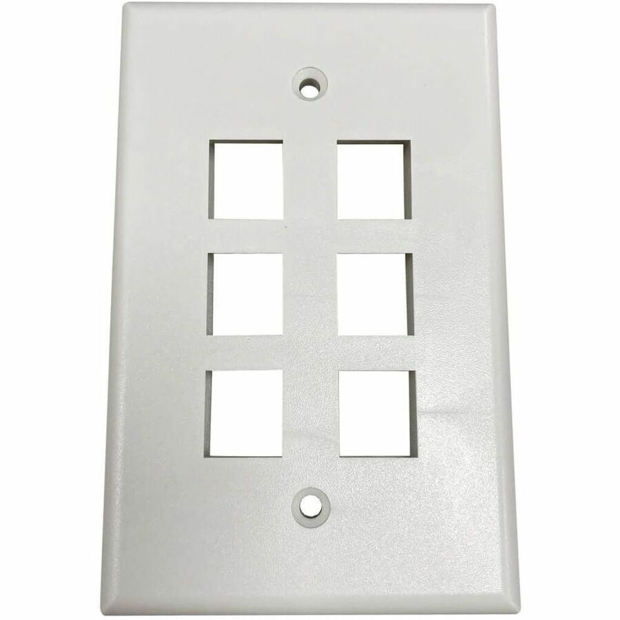 Tripp Lite Safe-IT 6-Port Single-Gang Keystone Wall Plate, Antibacterial, Ivory Matte, TAA - 6 x Total Number of Socket(s) - 1-gang - Ivory - Acrylonitrile Butadiene Styrene (ABS), High Impact Plastic - TAA Compliant - eCommerce Business Prime
