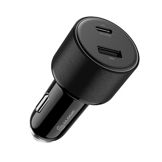 ALOGIC Rapid Power 100W Car Charger with USB-C Port and USB-A Port, Black - CRCA100 - eCommerce Business Prime