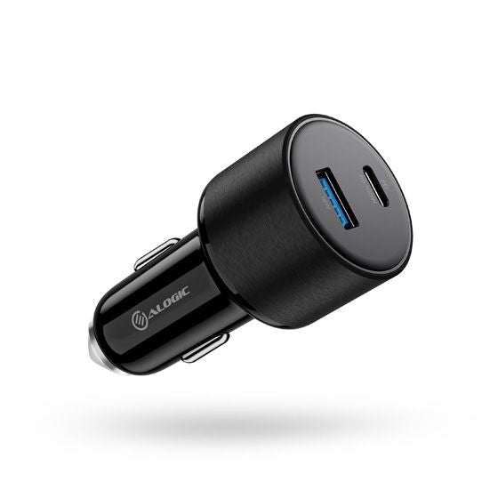 ALOGIC Rapid Power 100W Car Charger with USB-C Port and USB-A Port, Black - CRCA100 - eCommerce Business Prime