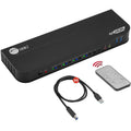 SIIG 4x1 HDMI 4K HDR KVM USB 3.0 Switch with Remote Control - Allows you to control 4 HDMI 4K computers using one keyboard and mouse - HDMI 4K@60, USB 3.0 ports, 3.5mm Phone & Mic Jacks, Switch Button, Hotkeys, Remote Control - eCommerce Business Prime