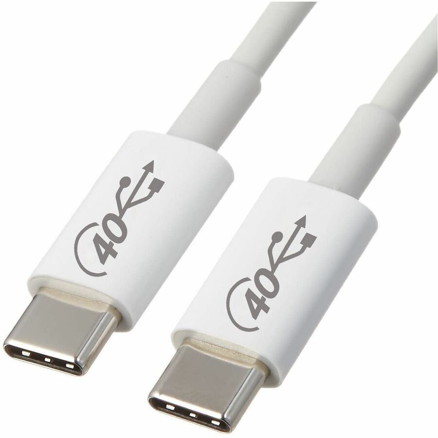 4XEM USB-C to C 40 Gigabit 200CM/2M Cable White - 6.56 ft USB-C Data Transfer Cable - First End: 1 x USB4 Type C - Male - Second End: 1 x USB4 Type C - Male - 40 Gbit/s - Nickel Plated Connector - White - 1 - eCommerce Business Prime