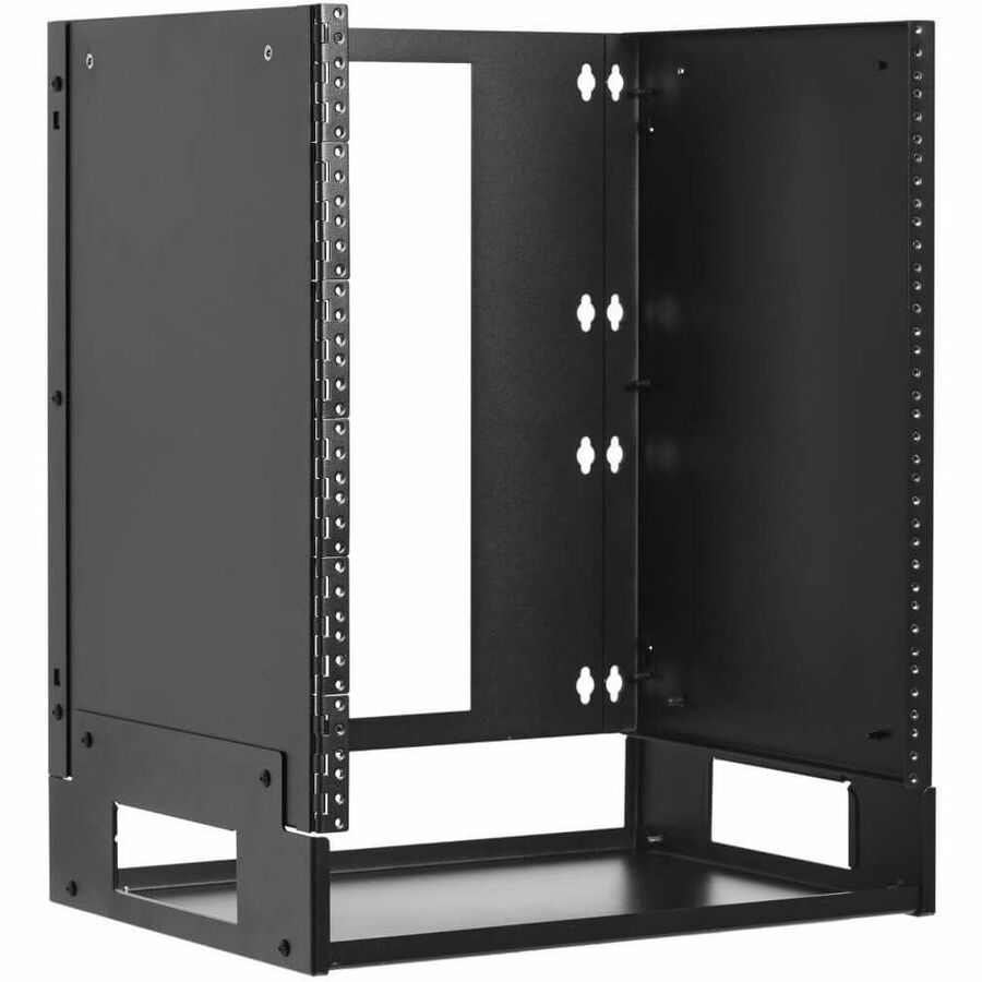 Tripp Lite 12U Wall-Mount Bracket with Shelf for Small Switches and Patch Panels, Hinged - For Patch Panel, Switch, UPS, Router, Networking - 12U Rack Height x 19" Rack Width - Wall Mountable - Black  - SRWO12UBRKTSHEL - eCommerce Business Prime