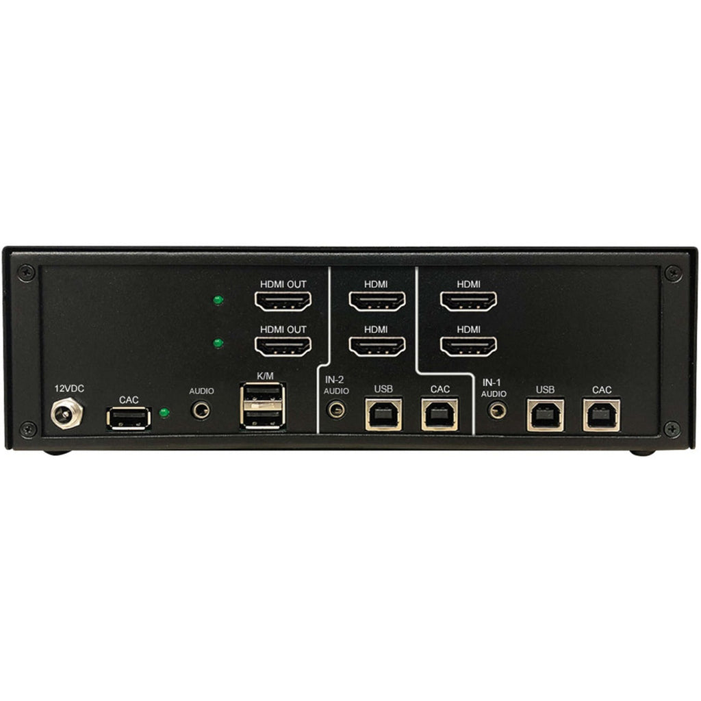 Tripp Lite Secure KVM Switch, 2-Port, Dual Head, HDMI to HDMI, 4K, NIAP PP4.0, Audio, CAC, TAA - 2 Computer(s) - 1 Local User(s) - 3840 x 2160 - 50 Hz, 60 Hz - 7 x USB - 6 x HDMI - TAA Compliant - eCommerce Business Prime
