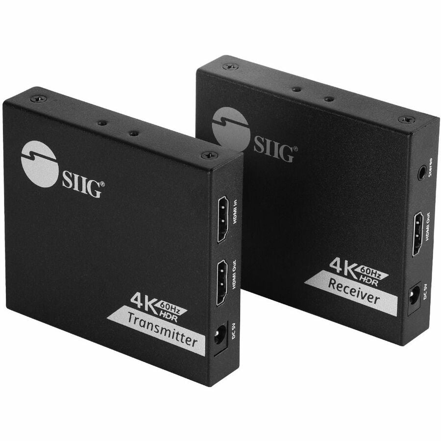 SIIG 4K 60Hz HDMI Over Cat6 Extender with Loopout & IR - 4K HDMI Extender, Easily extends HDMI 4K 60Hz signals up to 230ft over a single Cat6/7 networking cable with a local HDMI output for monitoring - CE-H27D11-S1 - eCommerce Business Prime