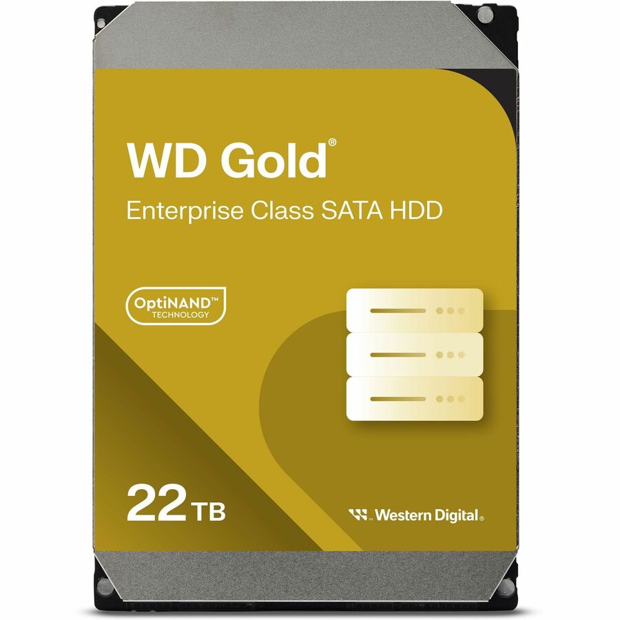 WD Gold WD221KRYZ 22 TB Hard Drive - 3.5" Internal - SATA (SATA/600) - Conventional Magnetic Recording (CMR) Method - Storage System Device Supported - 7200rpm - 5 Year Warranty - eCommerce Business Prime