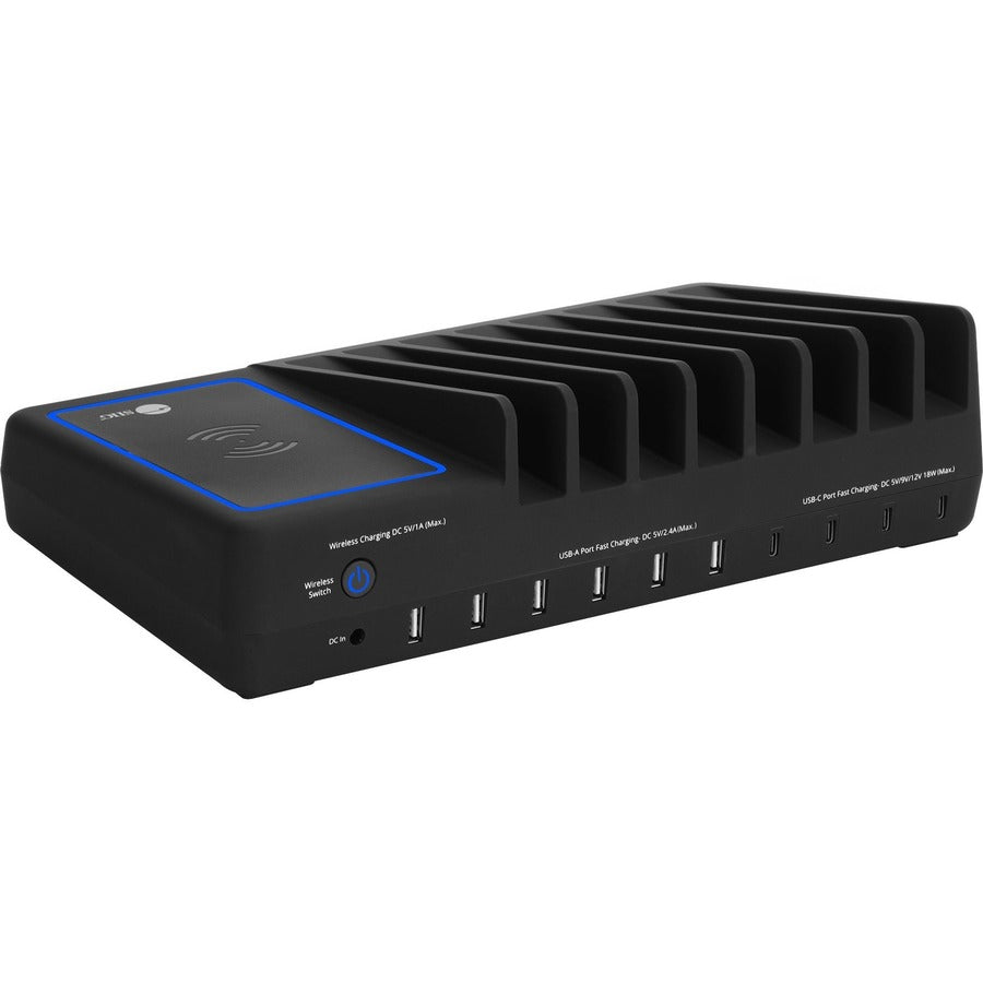 SIIG 10-Port USB-A/C & Wireless Charging Station - 150W - Allows you to power and charge up to 6 USB-A & 4 USB-C devices and Wireless charging enabled phone simultaneously, total Charging output 150W, - AC-PW1R11-S1 - eCommerce Business Prime