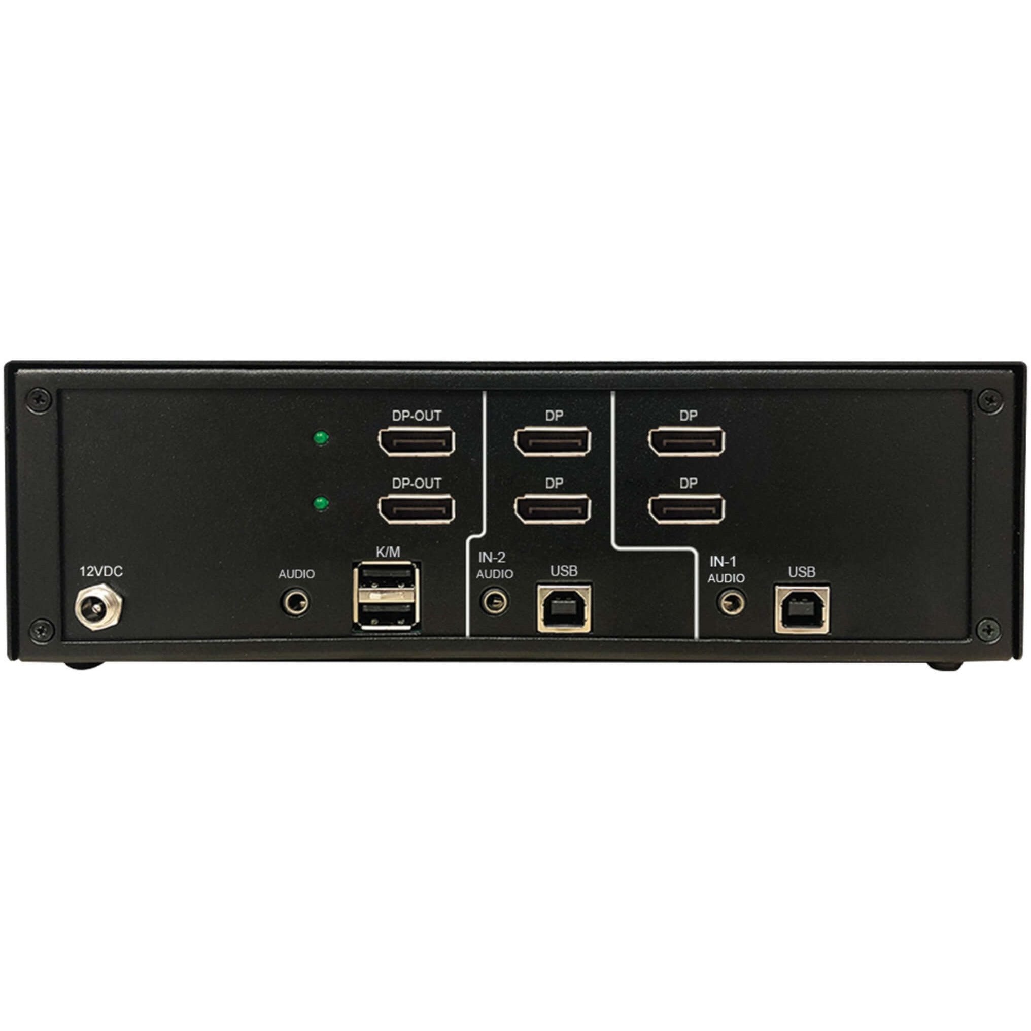 Tripp Lite Secure KVM Switch, 2-Port, Dual Head, DisplayPort to DisplayPort, 4K, NIAP PP4.0, Audio, TAA - 2 Computer(s) - 1 Local User(s) - 3840 x 2160 - 50 Hz, 60 Hz - 4 x USB - 6 x DisplayPort - TAA Compliant - eCommerce Business Prime