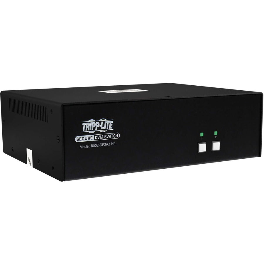 Tripp Lite Secure KVM Switch, 2-Port, Dual Head, DisplayPort to DisplayPort, 4K, NIAP PP4.0, Audio, TAA - 2 Computer(s) - 1 Local User(s) - 3840 x 2160 - 50 Hz, 60 Hz - 4 x USB - 6 x DisplayPort - TAA Compliant - eCommerce Business Prime
